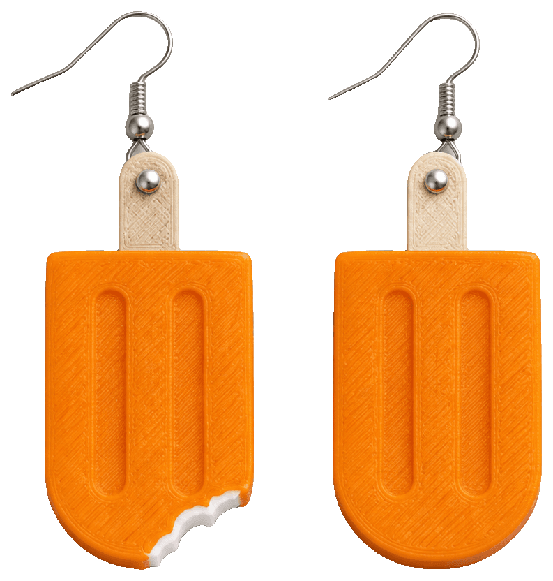 Popsicle earrings - Ice-cream center — 3D-printed earrings