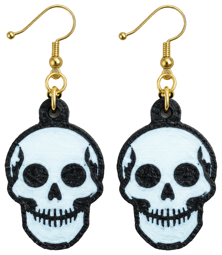 Skull Earrings by MemeryLabs — 3D-printed earrings