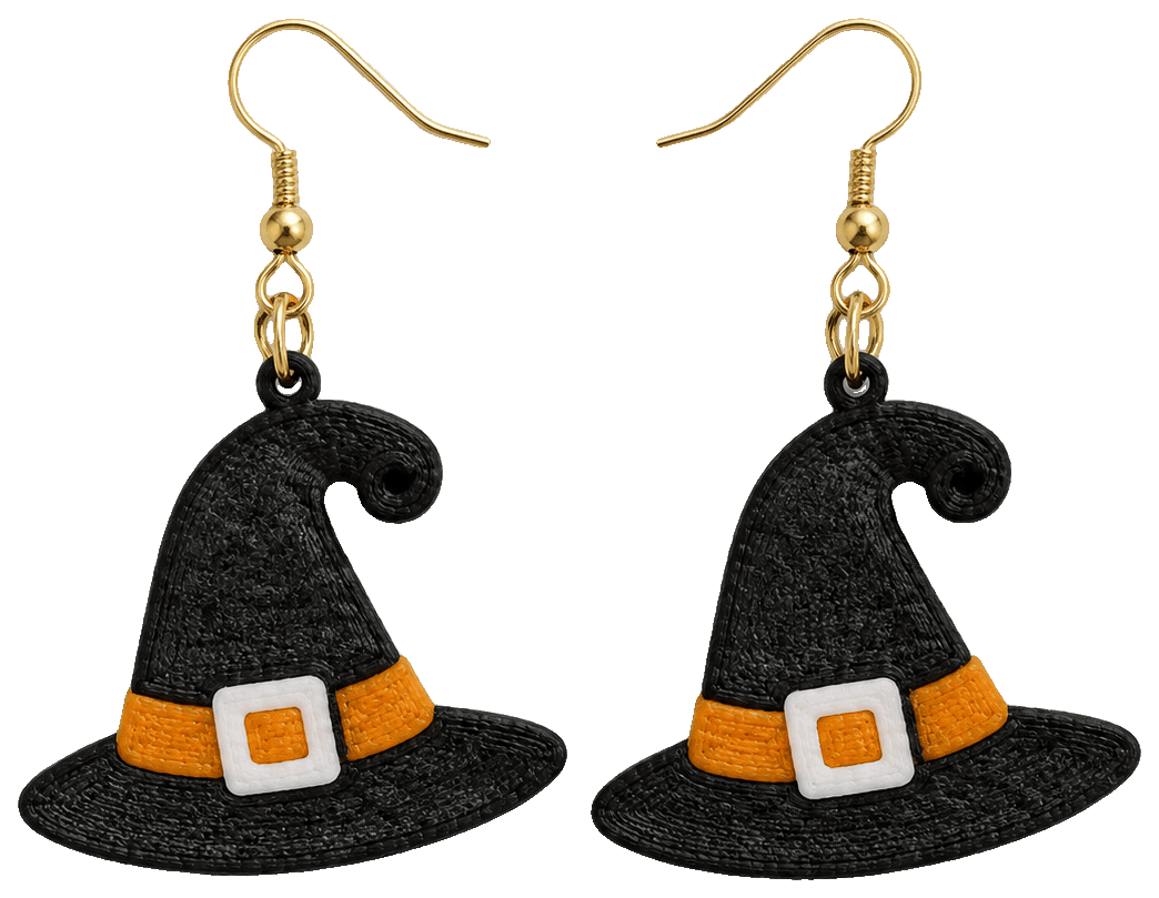Witches Hat Earrings — 3D-printed earrings