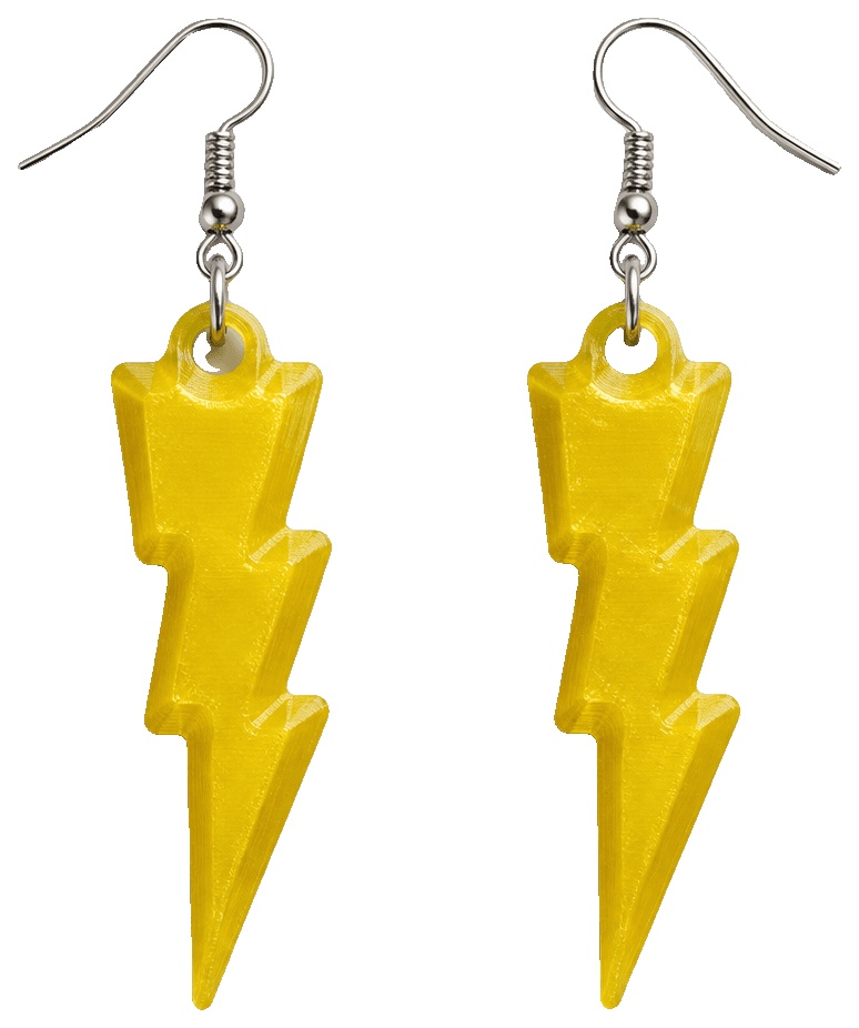 Lightning Earrings — 3D-printed earrings