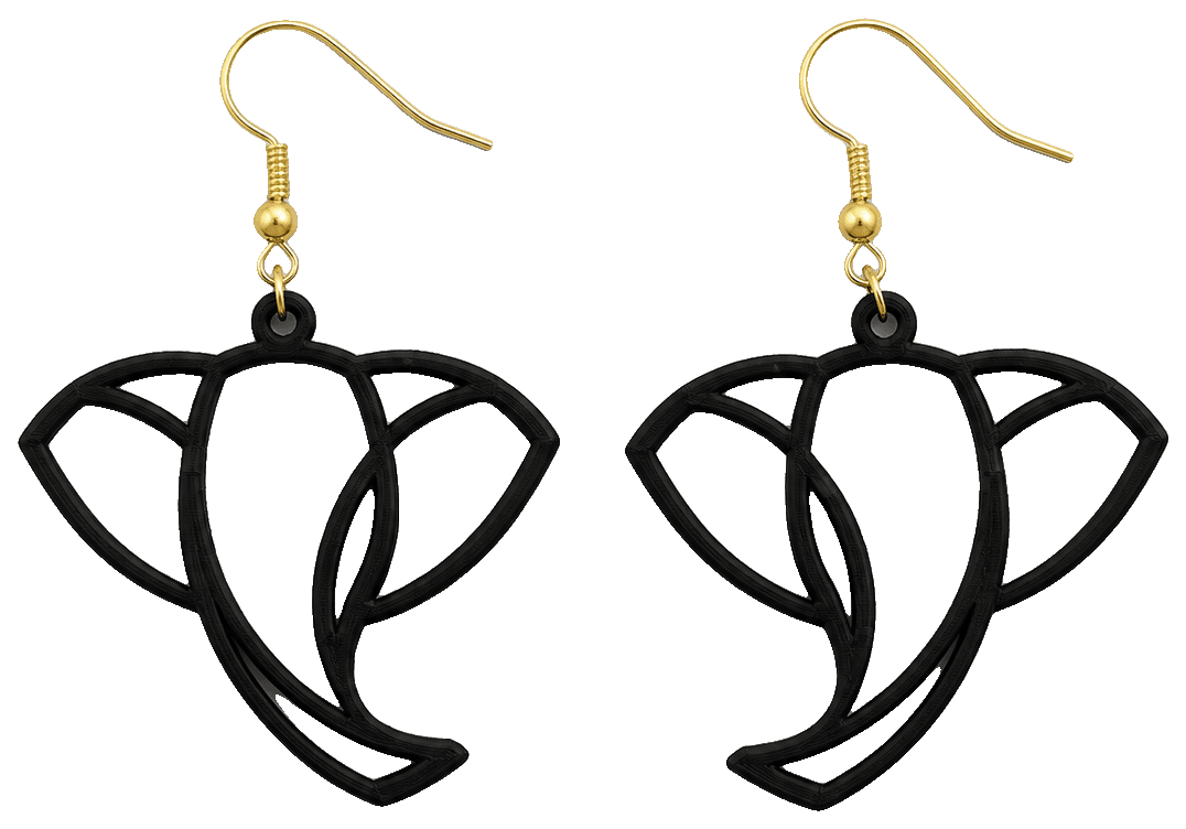 ELEPHANT EARRINGS (design 662595) — 3D-printed earrings