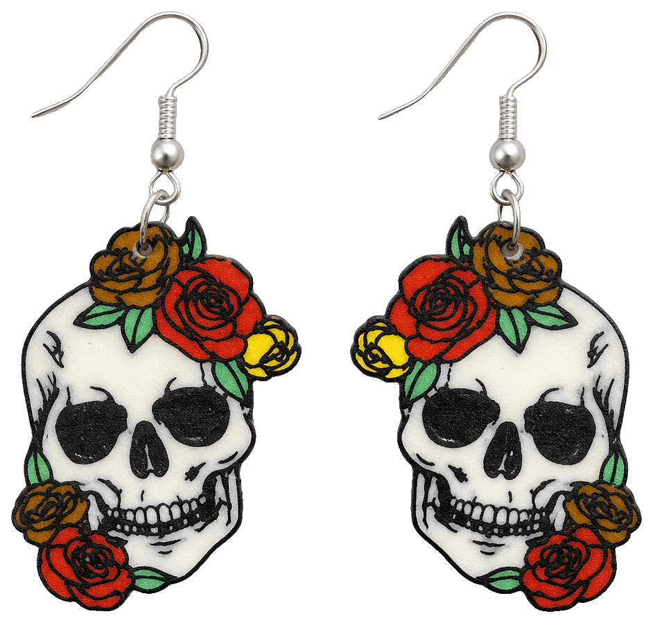 Sugar Skull Earrings by Grainne_Ni_Mhaille — 3D-printed earrings