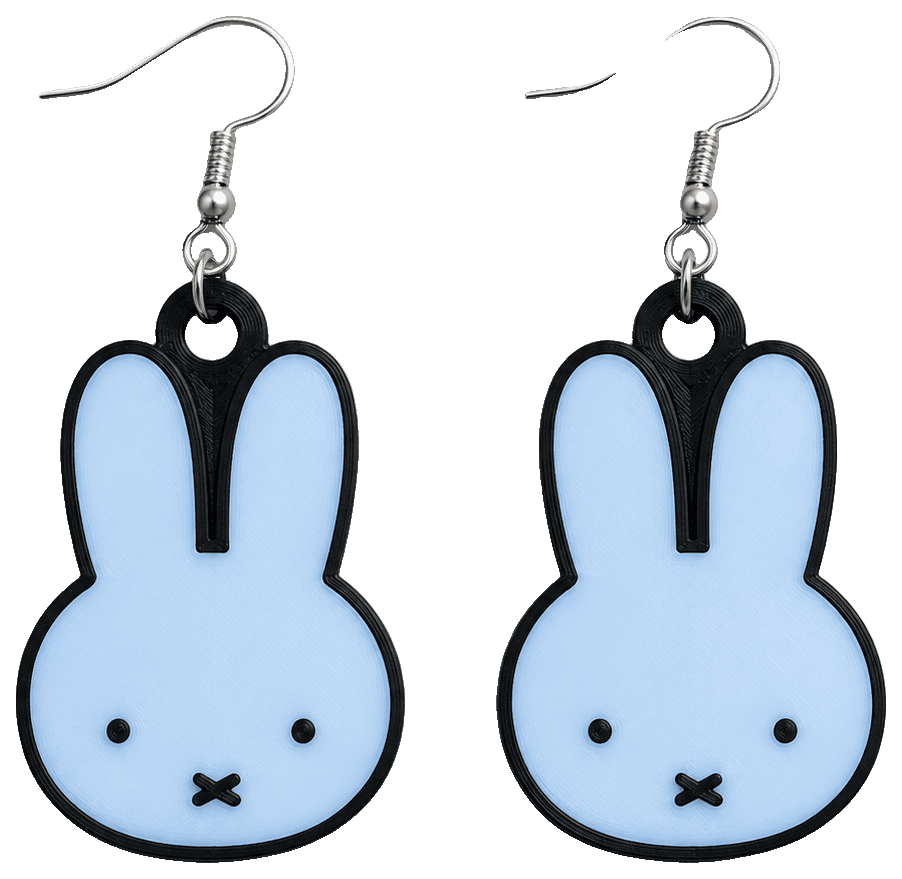 Miffy Earrings — 3D-printed earrings