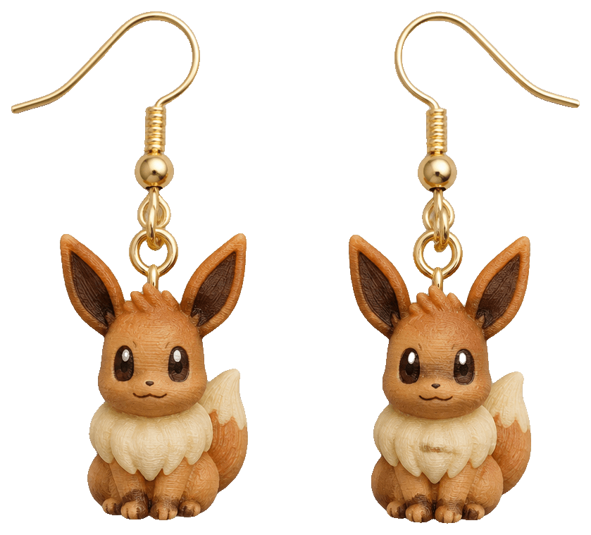 Eevee Earrings — 3D-printed earrings