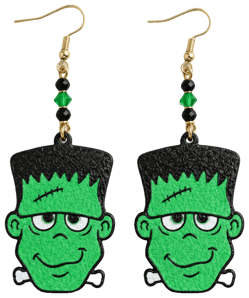 Frankenstein Earrings — 3D-printed earrings