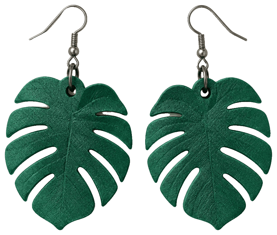 Monstera earrings — 3D-printed earrings