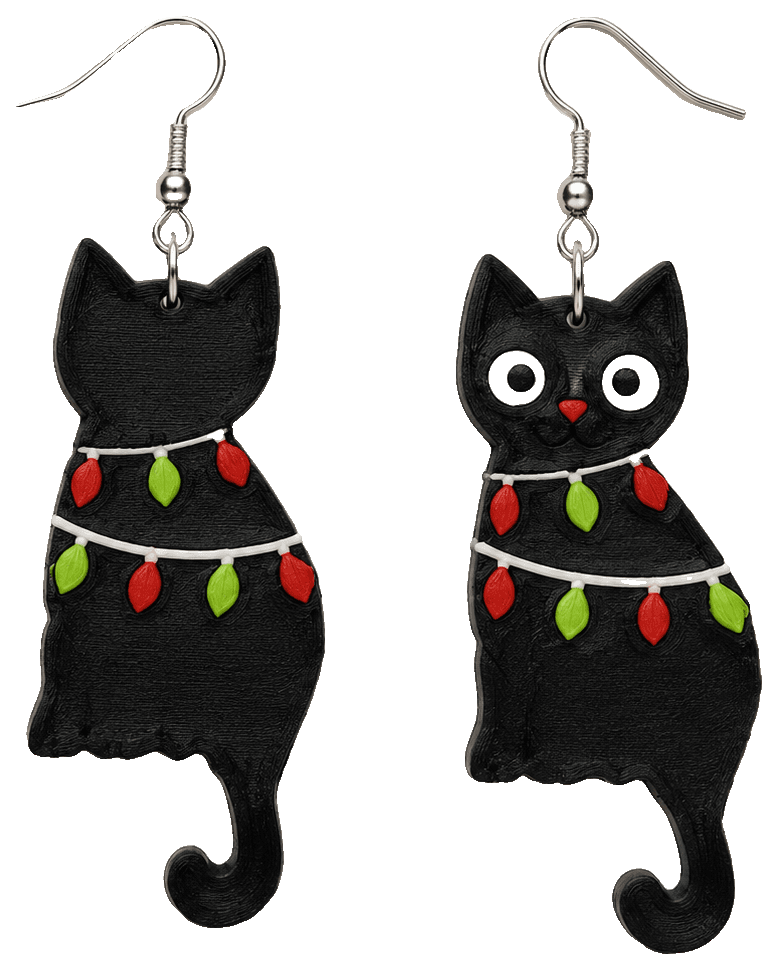 Cat Earrings by gregschellinger — 3D-printed earrings