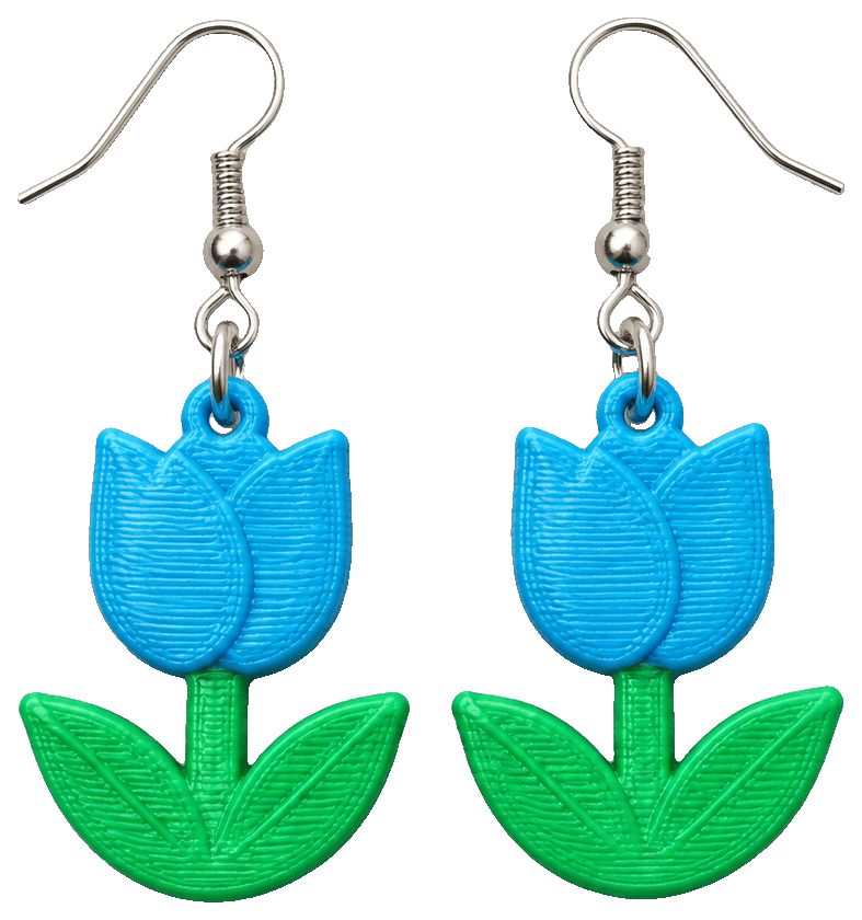 Tulips earrings — 3D-printed earrings