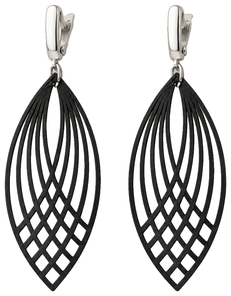 Pendientes geométricos curvos — 3D-printed earrings
