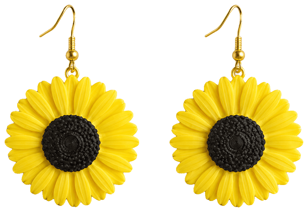 Earring Sunflower Girasol Maravilla Flor — 3D-printed earrings