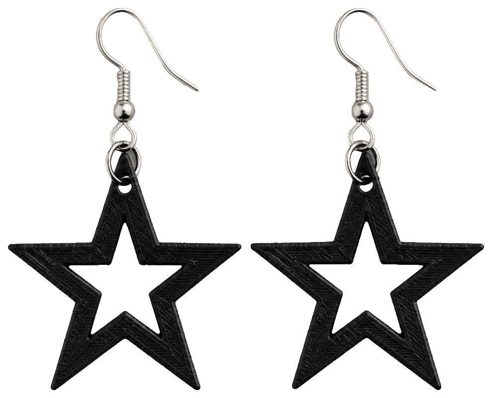 Earring Star or keychain — 3D-printed earrings