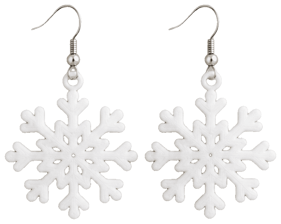 EARRING SNOWFLAKES COPO DE NIEVE — 3D-printed earrings