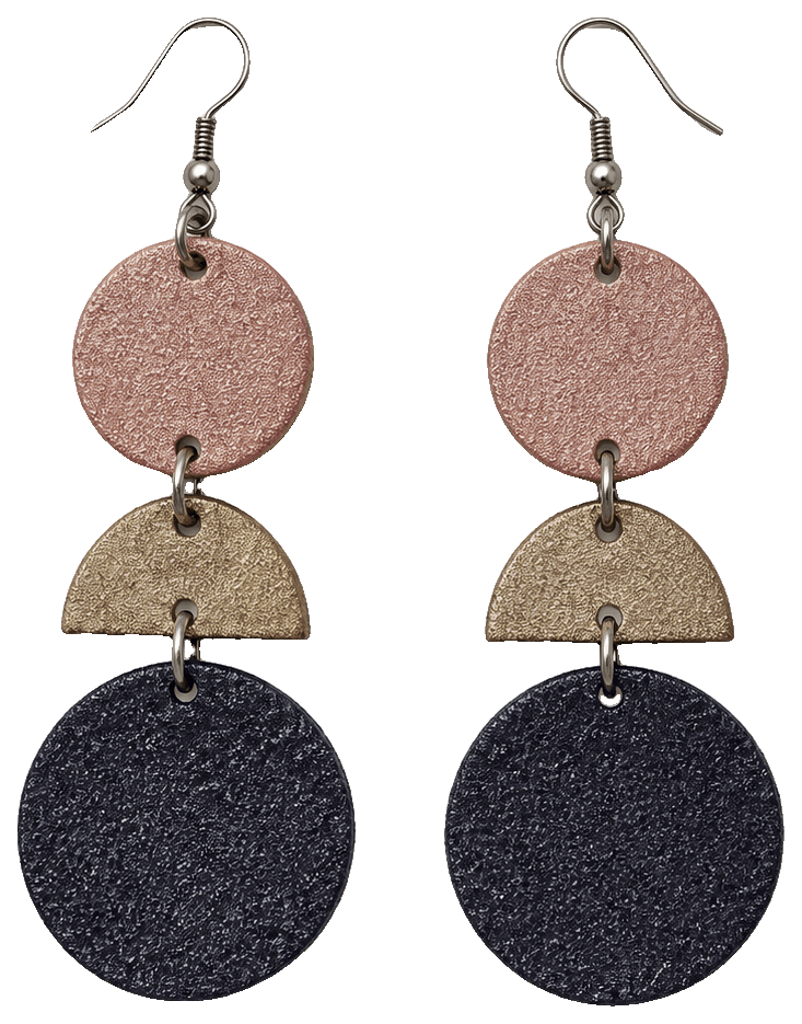 Dangling Circle Earrings — 3D-printed earrings