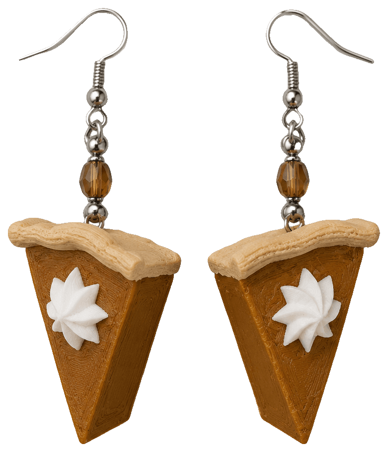 Pumpkin Pie Earrings — 3D-printed earrings