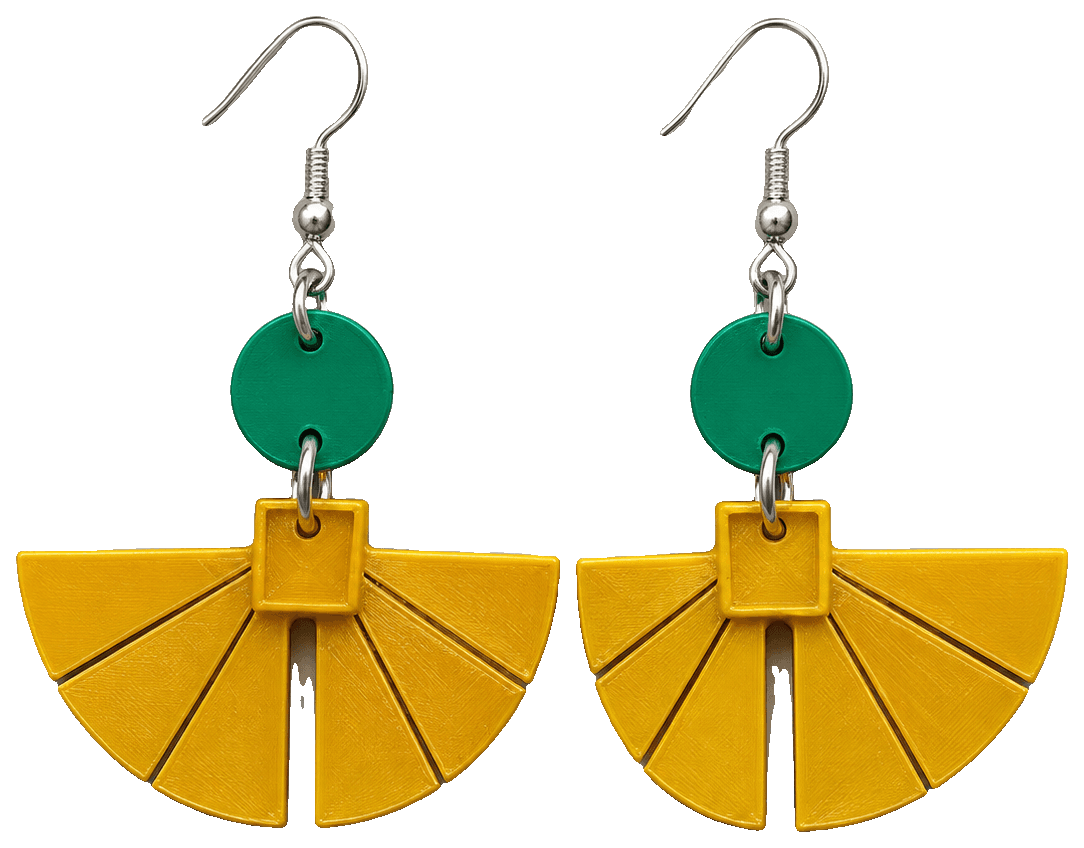 Kyoshi Crown Earrings — 3D-printed earrings