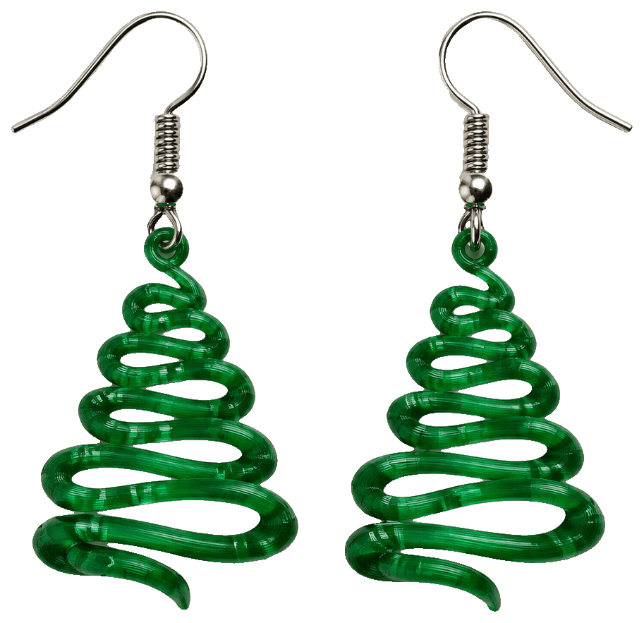 modern chriostmas tree earrings — 3D-printed earrings