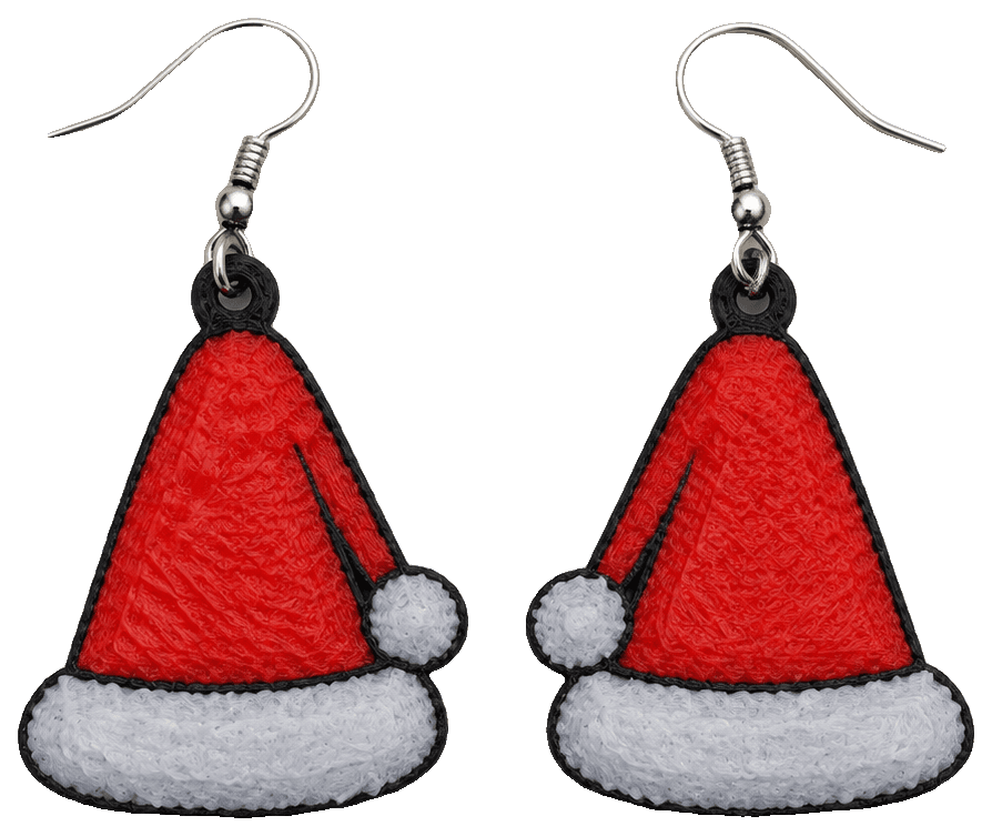 Santa Hat Earrings by Coolkidirish — 3D-printed earrings