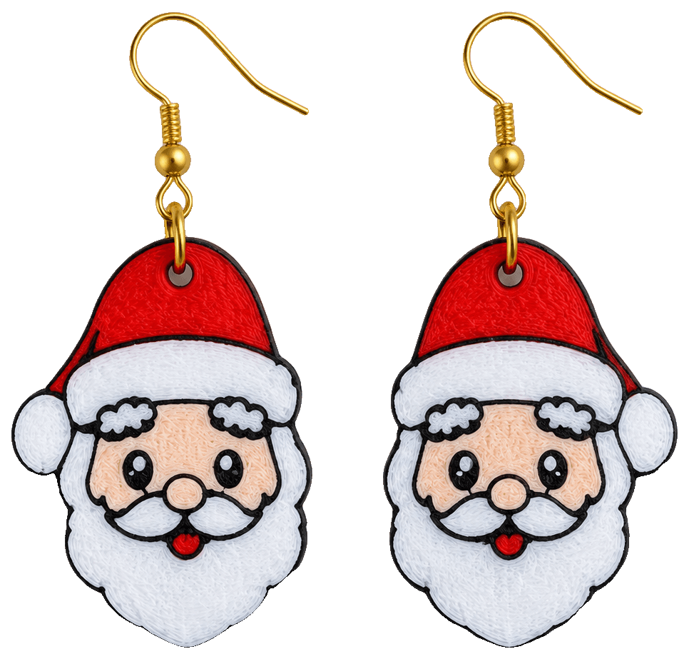 CUTE SANTA EARRINGS / PENDIENTES PAPA NOEL — 3D-printed earrings
