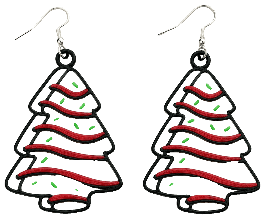 Christmas Tree Cake Earring — 3D-printed earrings