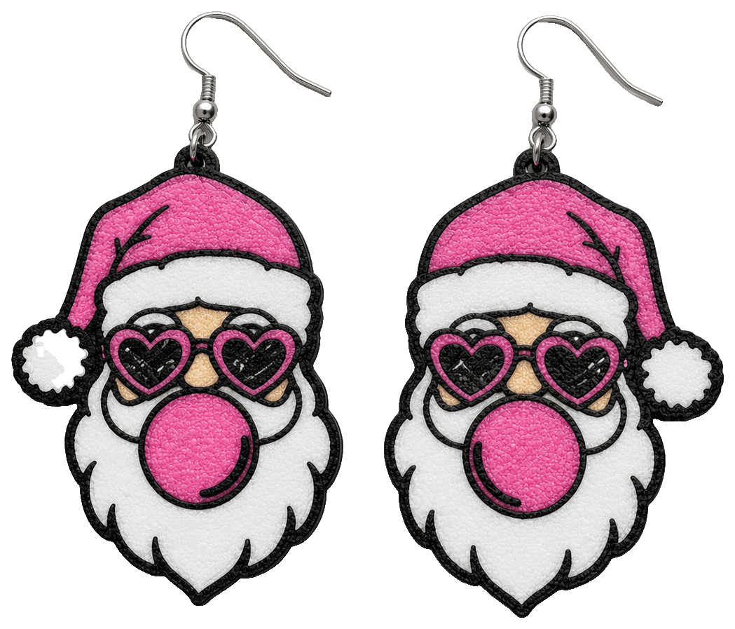 Santa Bubblegum Earrings — 3D-printed earrings