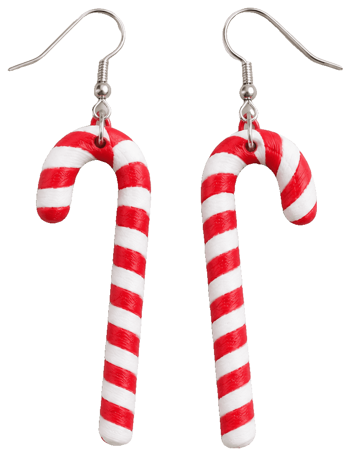 Christmas Candy Cane Earrings! — 3D-printed earrings