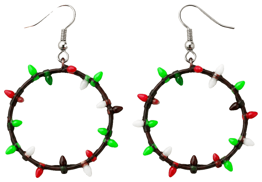 Christmas Light Hoop Earrings — 3D-printed earrings