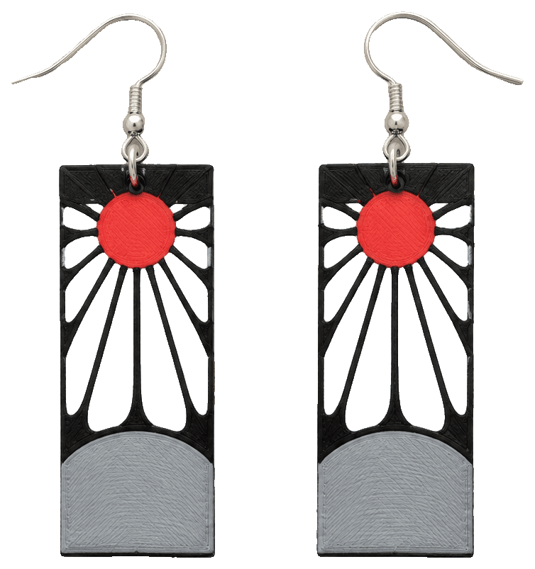 Tanjiros Hanafuda Earring - by xile6 — 3D-printed earrings