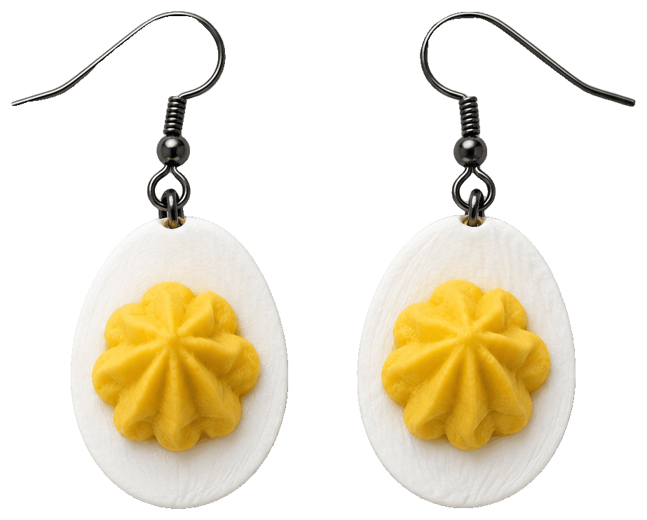 Deviled Egg Earrings — 3D-printed earrings