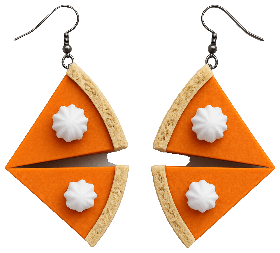 Pumpkin Pie Earring Set — 3D-printed earrings