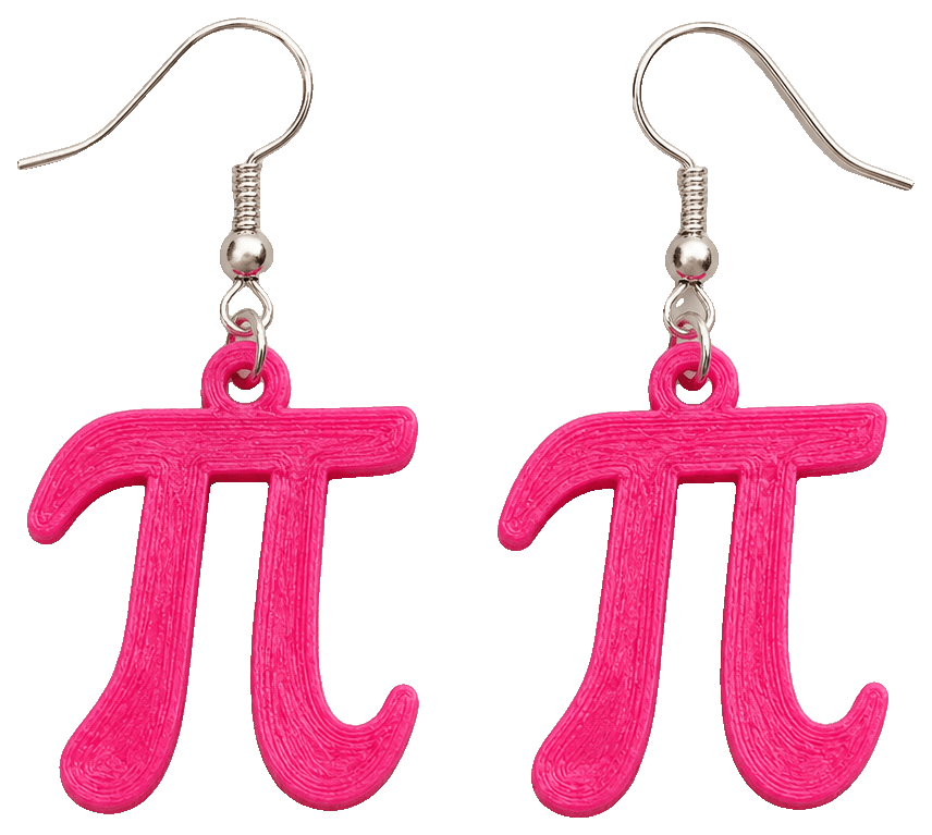 pi earring — 3D-printed earrings