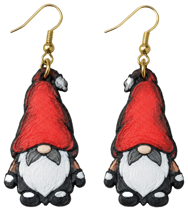 Christmas Gnome Earring / Keychain — 3D-printed earrings