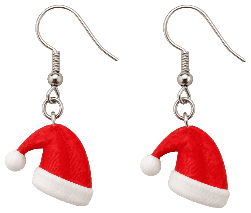 Santa hat earrings by Ettore — 3D-printed earrings