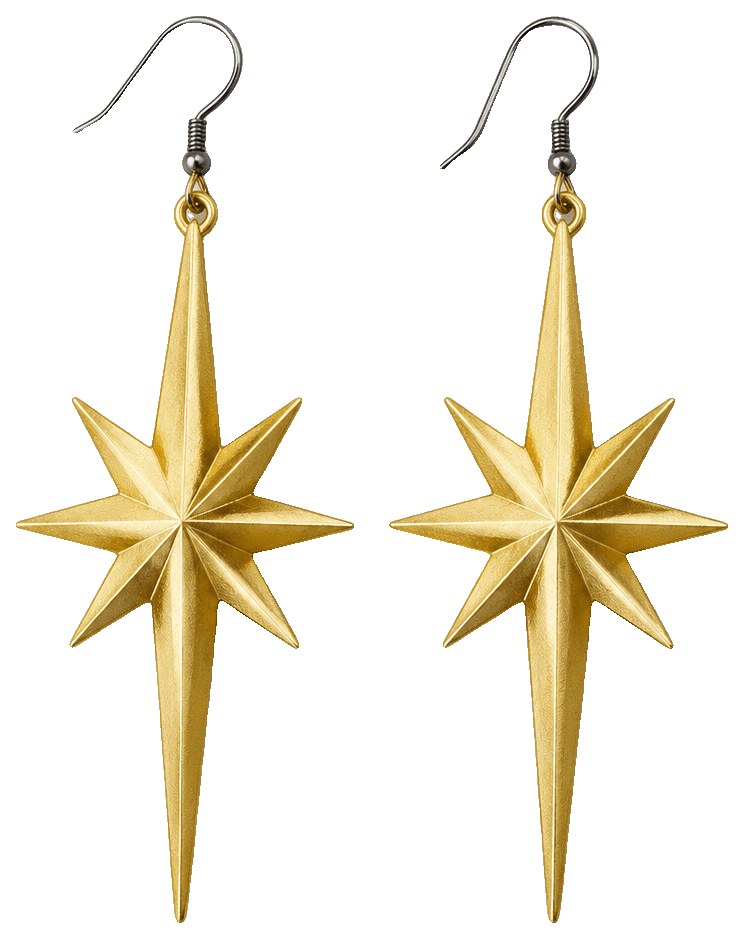 Christmas Star Earrings by Mike.stl — 3D-printed earrings
