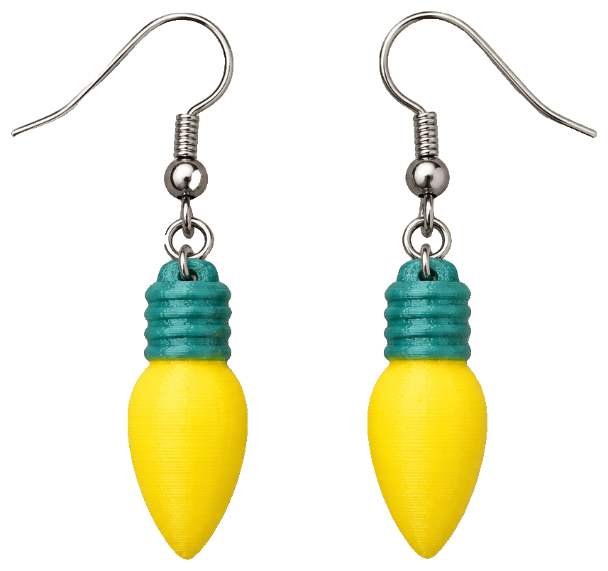 Mini Christmas Light Earrings — 3D-printed earrings