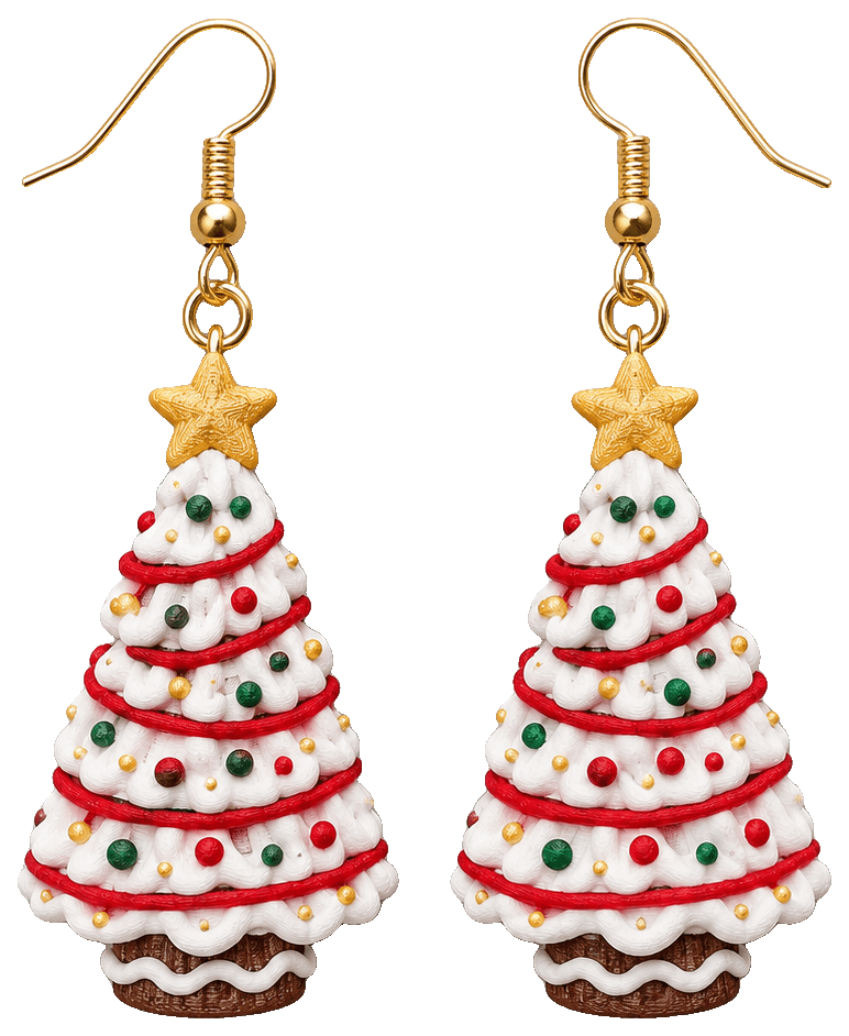 Little Debbie Christmas Cake Earrings — 3D-printed earrings