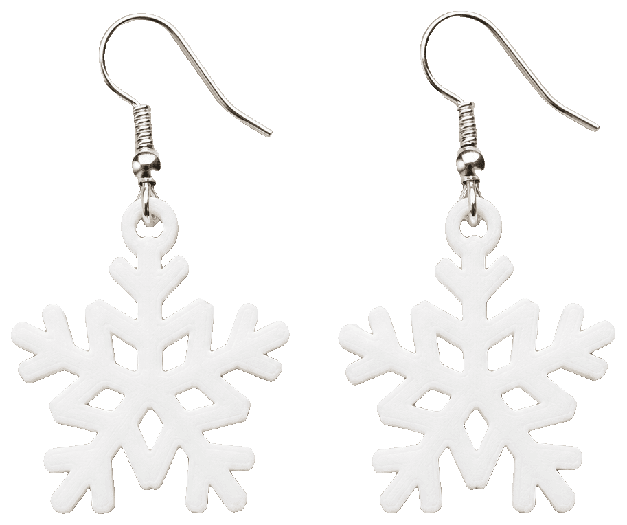 Snowflake Earring or Ornament tree Xmas — 3D-printed earrings