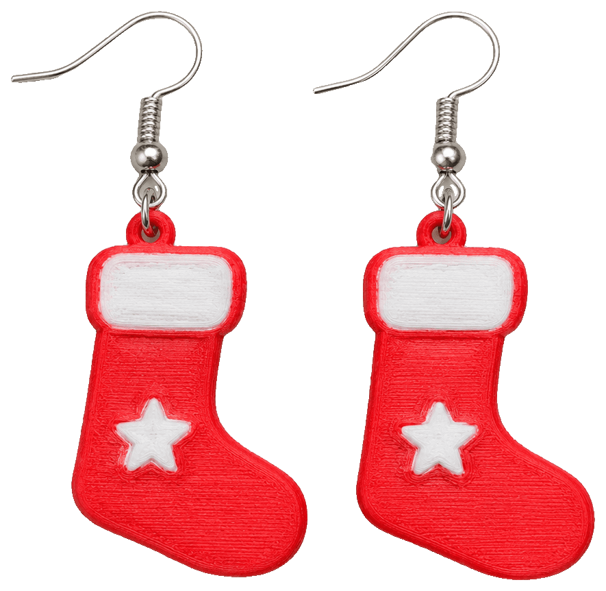 christmas earring set — 3D-printed earrings