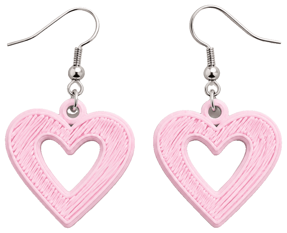 Valentine's Day Heart Earrings Set 1 — 3D-printed earrings