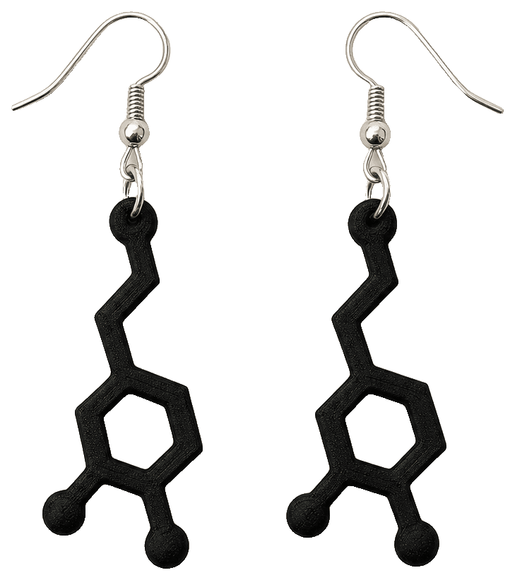 Boucles d'oreilles dopamine — 3D-printed earrings