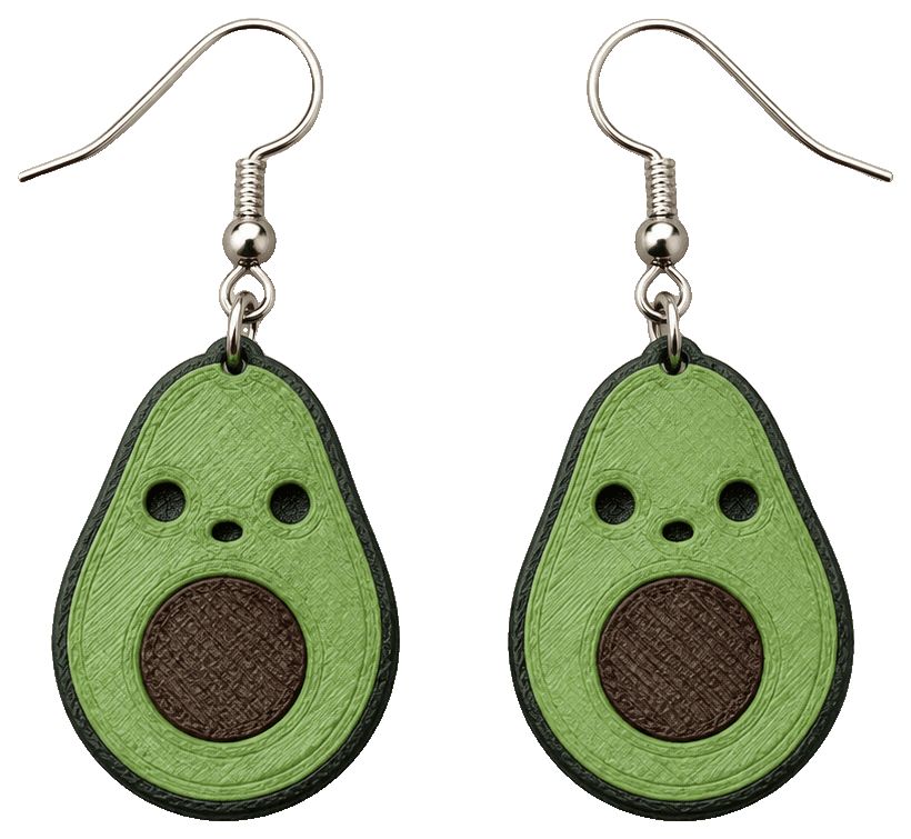 I am Avocaado! earrings — 3D-printed earrings