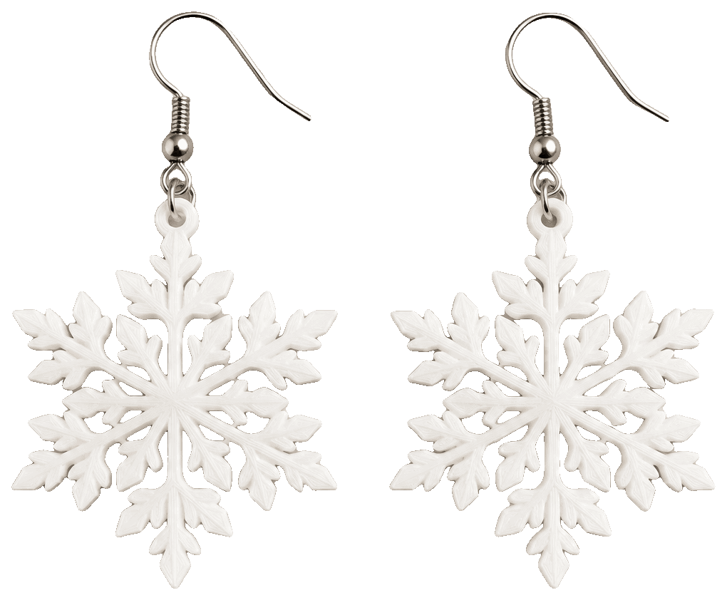Snowflake Earrings by FoxMT406 — 3D-printed earrings
