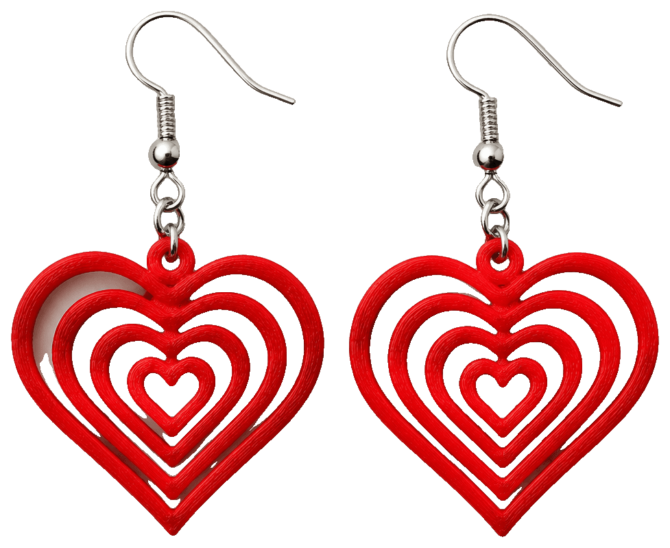 Valentines Day Hearts earrings — 3D-printed earrings