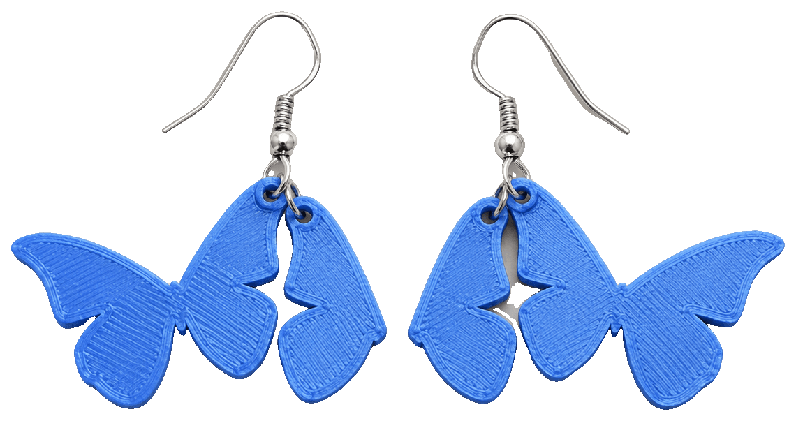 Flutter Wing earrings by kikaster6 — 3D-printed earrings