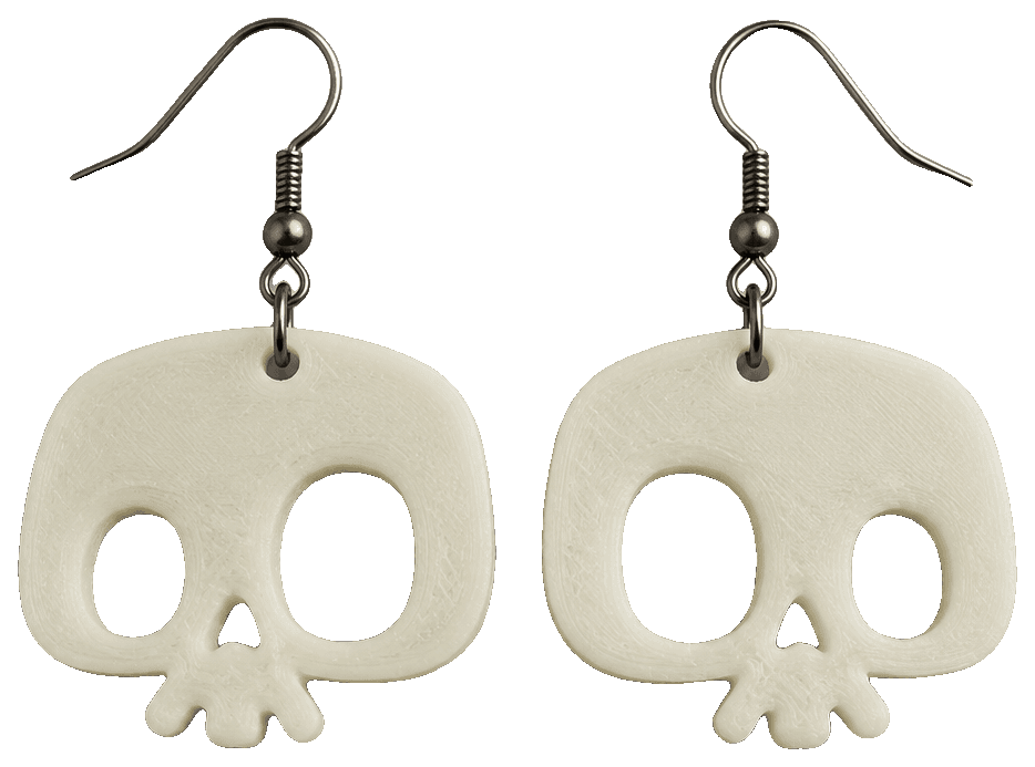 Skull earrings by kikaster6 — 3D-printed earrings