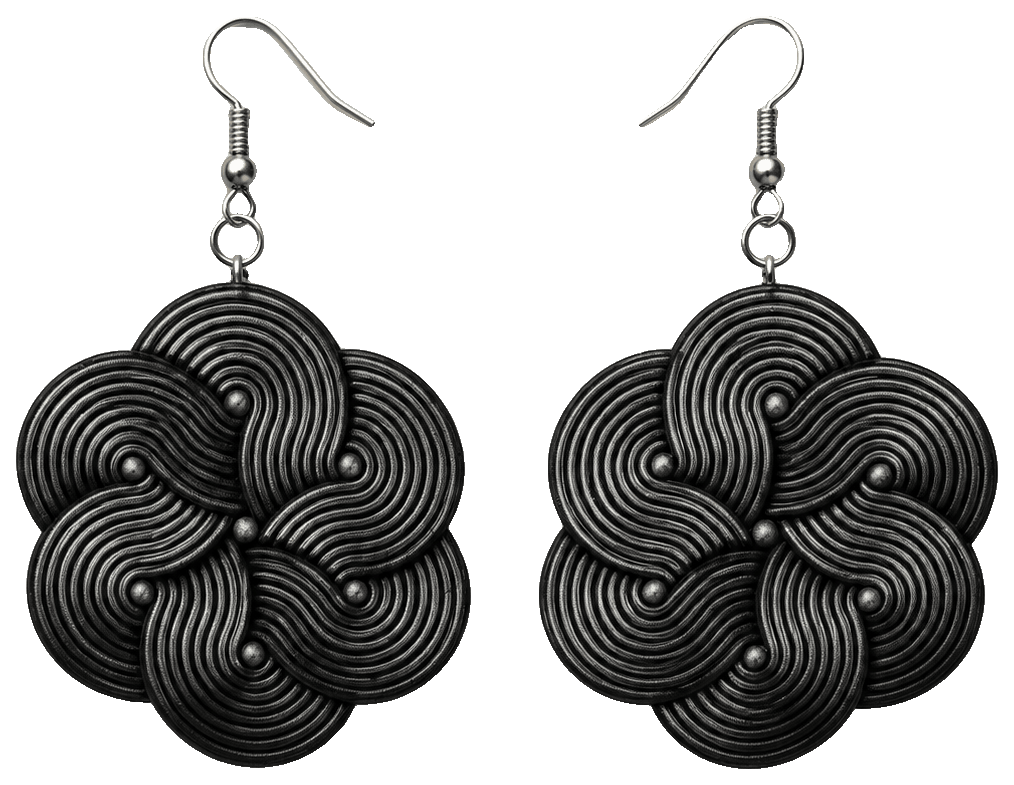 Mandala maze earrings no AMS, 0,4 mm nozzle — 3D-printed earrings