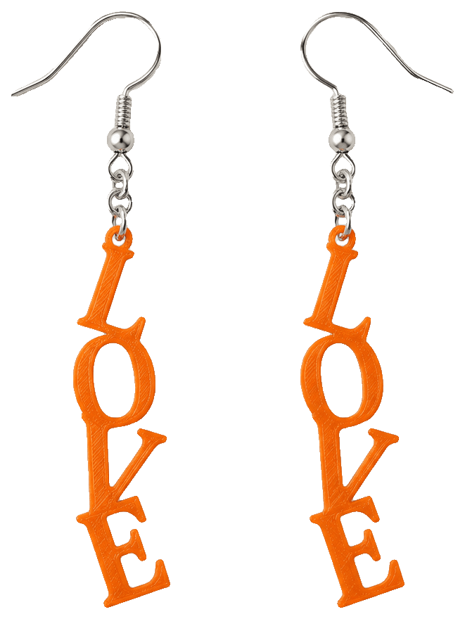 LOVE - earrings — 3D-printed earrings