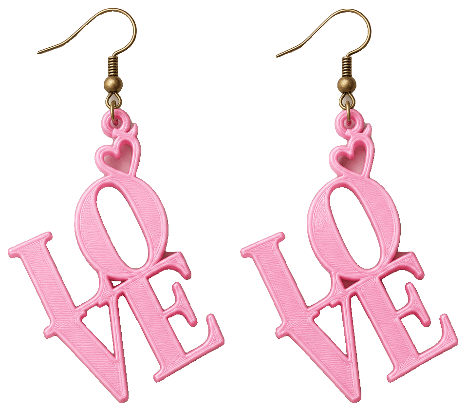 LOVE Earrings by 29FLO — 3D-printed earrings