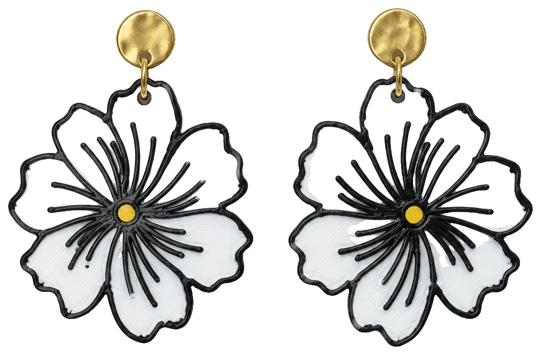Pendientes flor by Xtu3d — 3D-printed earrings