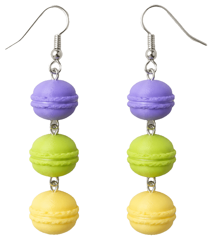 Macarons Earrings, stack many macarons as you like — 3D-printed earrings