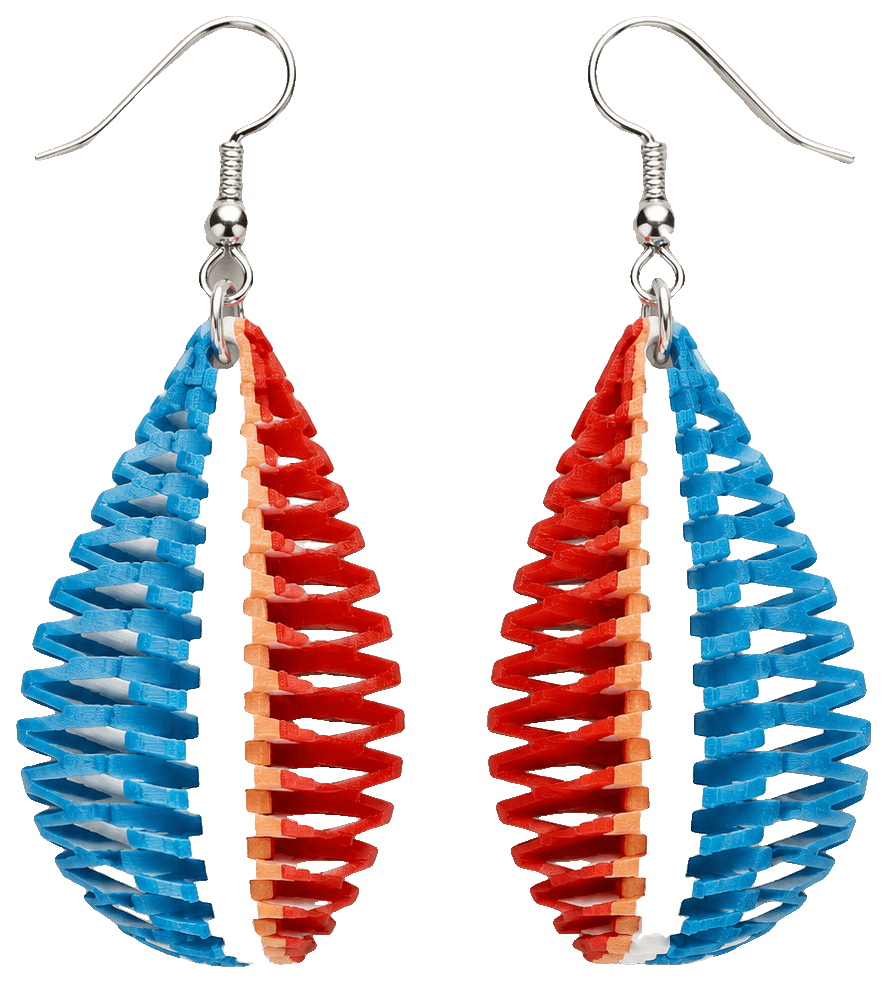 Living Hinge Earring — 3D-printed earrings